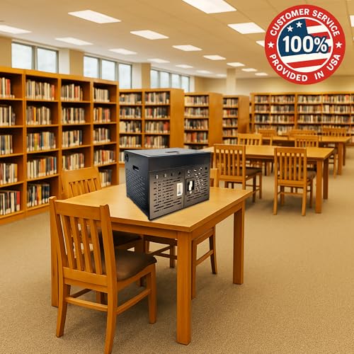16-Device Laptop & Tablet Charging Cabinet, Fully Assembled Lockable Chromebook Charging Station for Classroom, School, Library & Office, Secure Storage for Devices Up to 15.6", Black - color: Black With 16-device Key-lock Charging Cabinet