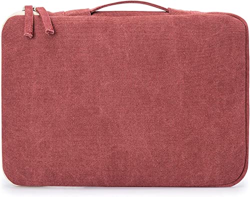 Kinmac 360° Heavy Duty Protective Laptop Sleeve Case Bag Cover with Handle for MacBook Air 13 inch,iPad Pro 13 inch and 13.3 inch HP,Dell,Lenovo,Asus,Acer Laptop (Wine Red Canvas) - color: Wine Red, size: 12 inch-13.3 inch