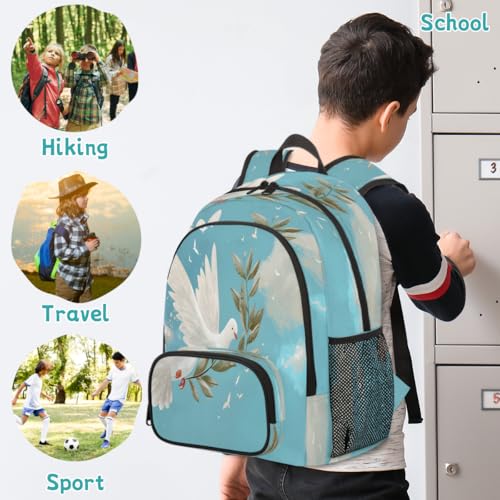 Pigeon Laptop Backpack for Women Men, 18.3 Inch Travel Work Backpacks, Bird Waterproof Computer Casual Daypack Nurse Teacher Bags - color: Multicolor 15