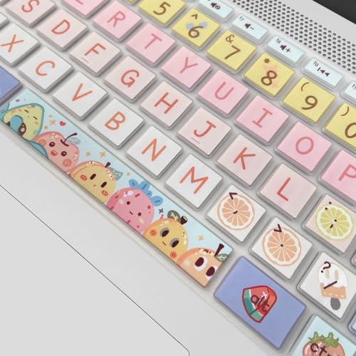 Keyboard Cover for HP 14" Laptop 2020 2019 2018,HP Pavilion x360 14M-BA 14M-CD 14M-DH 14-BA 14-BF 14-cm 14-CF 14-DF 14-DK 14-DS 14-DQ Series 14 Inch Protective Skin,Cute Fruits - color: Cute Fruits