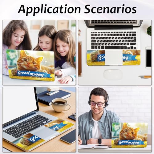 Laptop Skin 12.1-15.6 inch Removable Universal Reusable Laptop Sticker Decal,Waterproof No Residue Vinyl Cover,Scratch-Resistant Cuttable Full Wrap Sticker for Notebook, Kawaii Orange Cat - color: Kawaii Orange Cat