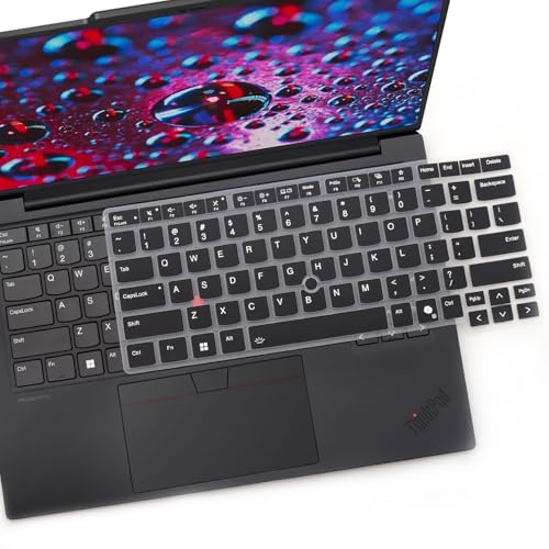 2 PCS Keyboard Cover for 2026 2025 16 inch ThinkPad P1 Gen 9/Gen 8/Gen 7, 16" ThinkPad T1g Gen 9/Gen 8 (NOT FIT ThinkPad P16 P16v P16s T16 T16g) US Protective Keyboard Skin-Black+Clear - color: Black+Clear