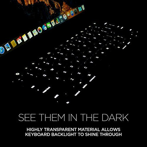 UPPERCASE GhostCover Premium Ultra Thin Keyboard Protector for MacBook Pro with Touch Bar 13" or 15" (2016-2018, Apple Model A1706, A1707, A1989, A1990, A2159), US/EU Keyboard Layout Compatible