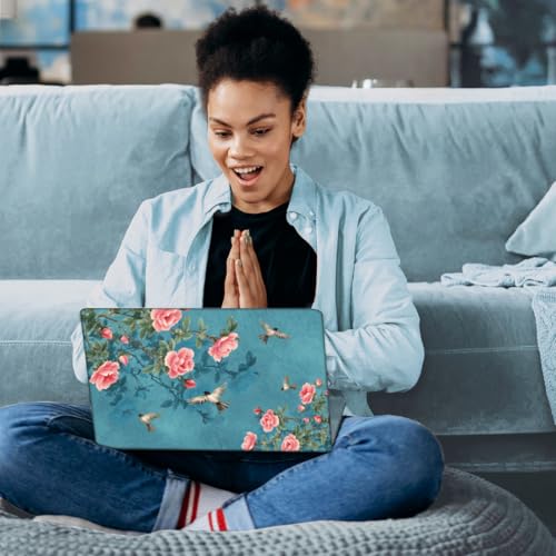 SUPERDANT Laptop Skin Sticker Flower Bird Laptop Decals Personalized Universal Notebook Computer Wrap Vinyl Skin Stickers Cover Art Decal Removable 12-15.6 Inch Scratch-Resistant Gifts Blue Pink - style: Flower Bird