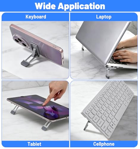 2 Pcs Keyboard Riser, Keyboard Tilt Stand with 3 Adjustable Angles | & Anti-Slip Pads, Zinc Alloy, Keyboards Feet Replacement, for Laptops & Keyboards