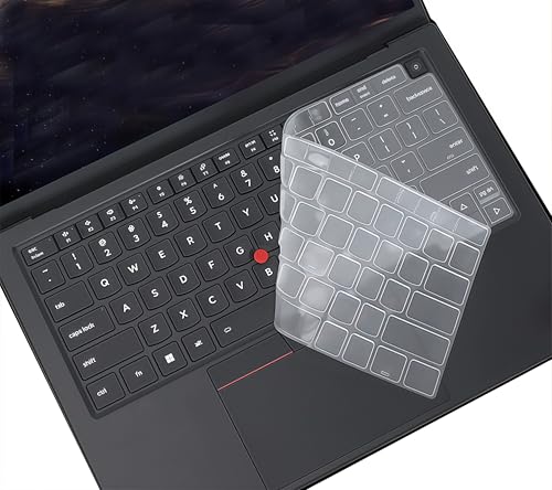 Silicone Keyboard Cover Compatible for 2026 Lenovo ThinkPad X1 Carbon Gen 14 Aura & ThinkPad X1 2-in-1 Gen 11 Aura 14” Laptop (Not for X1 Carbon Gen 13/12/11/10/9, ThinkPad X1 2-in-1 Gen 10/9) (Clear) - color: Clear