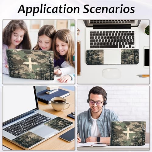 Laptop Skin 12.1-15.6 inch Removable Universal Reusable Laptop Sticker Decal,Waterproof No Residue Vinyl Cover,Scratch-Resistant Cuttable Full Wrap Sticker for Notebook, Christian Camouflage Cross - color: Christian Camouflage Cross