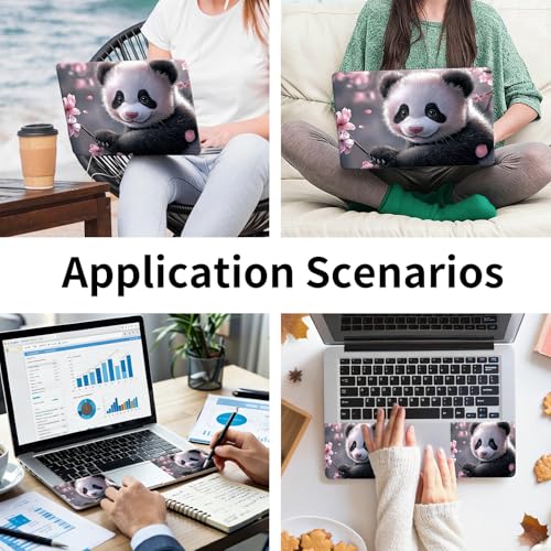 Laptop Skin Sticker 3-Piece Set,Cute Baby Panda | Trim-to-fit 3-piece vinyl set with one 15 x 10.6 in lid skin and two palm-rest decals for many 12-15.6 in laptops - color: Cute Baby Panda