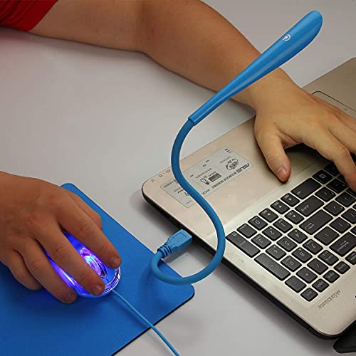 SOON GO Mini Mouse with Pad+USB LED Light 3 in 1 Gift Combo Kids Mice for Laptop Home Office Travel Blue - color: Light blue