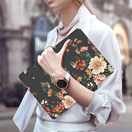 iCasso Compatible with MacBook Air 13 inch Case 2018-2020 Release A2337 M1/ A1932/A2179, Hard Shell Case and Keyboard Cover Only for MacBook Air 13'' with Touch ID Retina Display - Black Floral - color: Black Floral