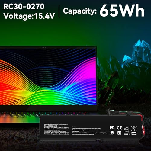 TREE.NB RC30-0270 Battery Replacement for Razer Blade 15 Base 2018 2019 GTX 1660 Ti Base RZ09-0270 RZ090270 RZ09-0300 RZ09-03006 RZ09-03009 Series Notebook RZ09-03006E92 - size: 9.61x2.36x0.43inch RC30-0270