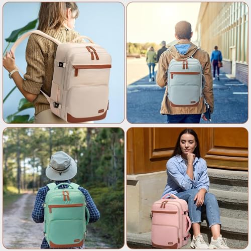 50L Travel Backpack, Flight Approved Carry On Laptop Backpack | Water-resistant, Fits 18 inch laptop, Hiking, Camping, Business, Commute, Men & women - color: Beige, size: X-Large