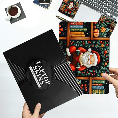 Universal Laptop Skin Sticker with 2 Wrist Pad Decals, 3-Piece Removable Vinyl Laptop Cover, Santa Claus Waterproof Anti-Scratch, Easy-Trim Fit for 13.3" 14" 15.6" Laptops - color: Santa Claus