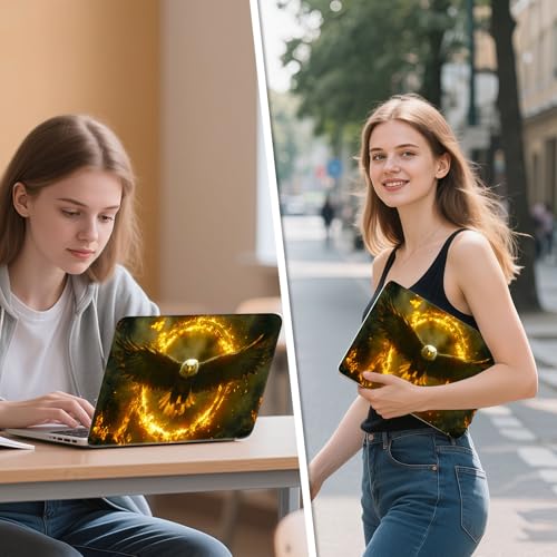 Universal Laptop Skin Sticker Decal, 12"-15.6" Aesthetic Vinyl Wrap, Eagle Fire Ring Epic Waterproof Notebook Cover Art Protector for MacBook HP Dell Lenovo, Fits 13" 14" 15" 15.6" - color: Eagle Fire Ring Epic