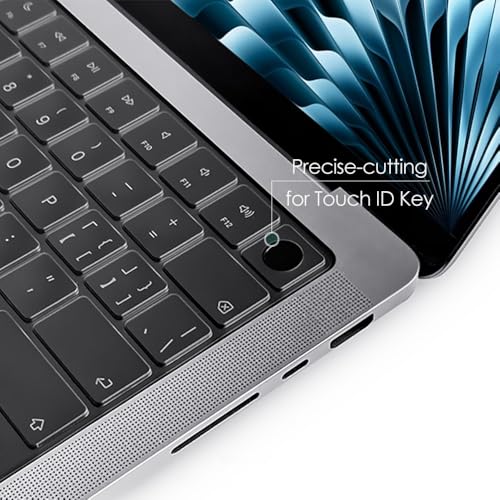 ProElife Keyboard Cover Skin for 2026 2025 MacBook Air 13.6 inch 15.3 inch M5/M4 Chip A3448 A3449 A3240 Accessory (U.S Enter) Ultra Thin TPU Protector for Air 13'' 15'' M5/M4 2026 (Transparent)