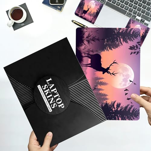 Universal Laptop Skin Sticker with 2 Wrist Pad Decals, 3-Piece Removable Vinyl Laptop Cover, Dree at Sunset Waterproof Anti-Scratch, Easy-Trim Fit for 13.3" 14" 15.6" Laptops - color: Dree at Sunset