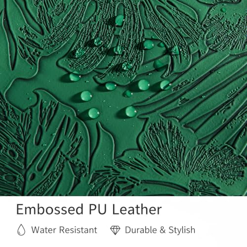 Kinmac 360° Protective Vertical Laptop Sleeve Case Cover Bag (Green Leaves PU, 12.5 inch-13.3 inch) - color: Green Leaves PU, size: 12.5 inch-13.3 inch