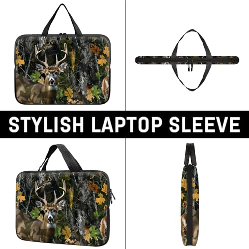 14" 15" Laptop Handle Bag Computer Bag,14.2" 15.4 inch Pouch Holder Notebook Sleeve Cover Compatible for Dell,Lenovo,Toshiba HP, Asus Notebook Messenger Briefcase-Maple Elk - color: Maple Elk