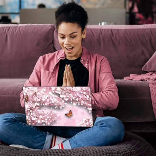 SUPERDANT Laptop Skin Sticker Cherry Blossom Laptop Decals Personalized Universal Notebook Computer Wrap Vinyl Skin Stickers Cover Art Decal Removable 12-15.6 Inch Waterproof Scratch-Resistant Gifts - style: Cherry Blossom