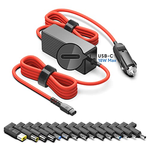 TAIFU 138W 100W 90W 65W 45W Universal Power Adapter Laptop Car Charger Replacement for HP Dell Lenovo IBM Asus Samsung Chromebook Toshiba Sony Compaq Fujitsu LG Power Supply Cord with 15 Tips