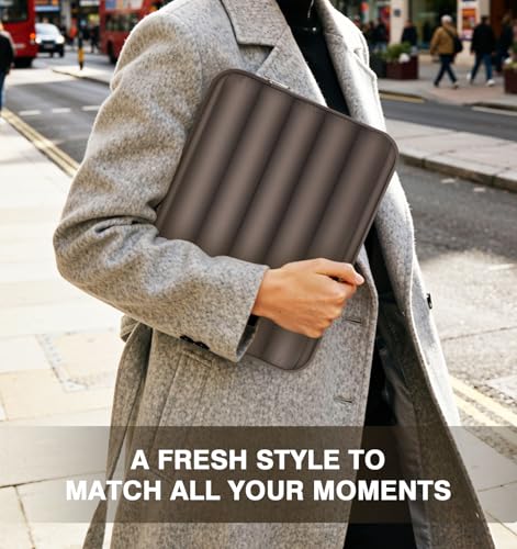 MoKo 13-14 Inch Puffy Laptop Sleeve Bag Padded Protective Carrying Case | Laptop Carrying Case Fits Mac Neo A18 Pro, Mac Pro M5 14-inch, Mac Air 13.6/13.3-inch and iPad Pro 12.9/13-inch, Coffee - color: Coffee, style: 13.3 - 14 Inches