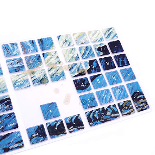 Ultra Thin Extended Silicone Keyboard Protective Cover Skin for Mac Aluminum Wired Keyboard MB110LL/B (A1243) Numeric Keypad (Cute Print,US Layout,Van Gogh) - color: Z-Van Gogh