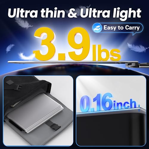CIDETTY One Cable Connection Laptop Screen Extender Monitor Portable, Ultra Thin 15.6" 1080P FHD Triple Screen,Fit for 13-17" Laptop, Plug & Play Compatiable with Win/Mac/Chrome/Android - color: 15.6“ Grey