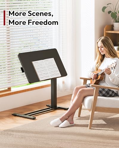 SANODESK Medical Adjustable Overbed Bedside Table with Casters 90° Tilt Top Pneumatic Mobile Rolling Laptop Computer Standing Desk Cart with Tray, Hospital and Home Use(27.6" W x 15.7" D, Black) - color: Black, size: Small
