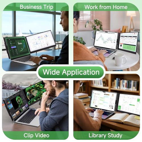 Laptop Screen Extender - 14” Ultra Thin and Light Travel Monitor for Laptop FHD 1080P Portable Second Monitor IPS Screen Display Plug & Play for Mac Windows Android iOS - size: 14.1"