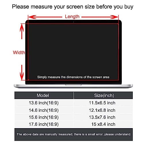 13.6 inch Laptop Screen Protector(294x165/WxH) , Scratch-Resistant Computer Screen Blue Light Blocker, Ultra Clear/Anti Fingerprint,for 13.6" HP/Dell/Sony/Acer/ASUS/Samsung/Lenovo/Toshiba (13.6 inch) - size: 13.6 inch