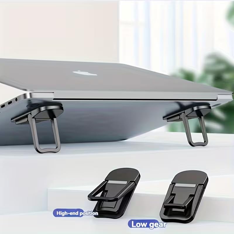 Laptop Stand Two Speed Adjustable Foldable Portable Elevated Compact Computer Riser for Home Office Travel Improves Airflow, 2pcs - size: 2pcs