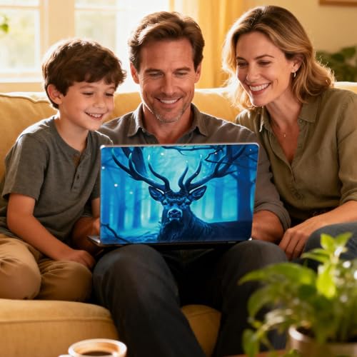 Universal Laptop Skin Sticker Decal for 11.6”12" 13" 13.3" 14" 15" 15.4" 15.6" Reusable Waterproof Scratch-Scratch Resistant Protective Vinyl Laptop Notebook Skin Stickers - Blue Forest Deer - color: Blue Forest Deer