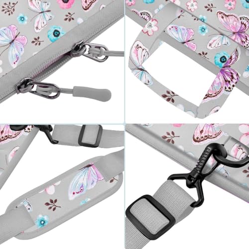 Laptop Shoulder Bag 17.3 inch Case, Durable Shockproof Protective Briefcase with Multi-Pockets Compatible with Most 17-17.3 inch HP Acer Dell Lenovo ASUS MSI Notebooks,Butterfly - color: Butterfly, size: 17.3"