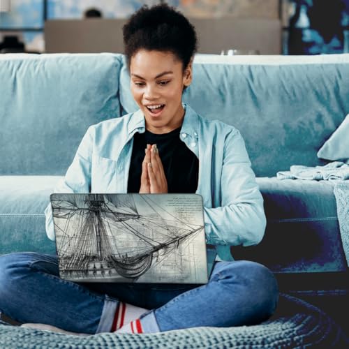 SUPERDANT Sailing Boat Laptop Skin Sticker Decal Universal Vinyl Laptop Cover for 12 13 13.3 14 15 15.4 15.6 Inch Notebooks Removable Personalized Protector