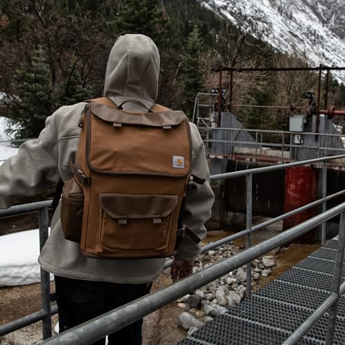 Carhartt 35L Nylon Workday Backpack, Durable Water-Resistant Pack with 15" Laptop Sleeve and Adjustable Shoulder Straps, Blind Duck Camo - color: Blind Duck Camo
