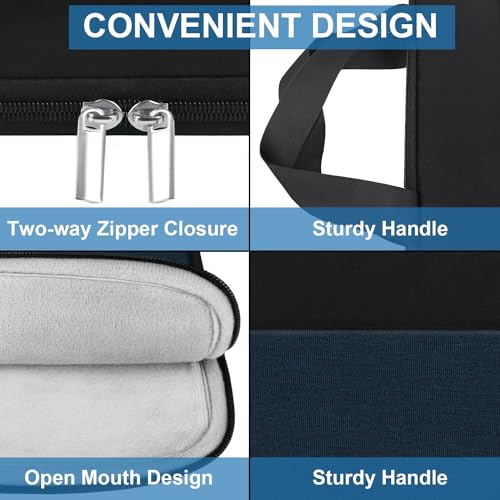 Laptop Sleeve, Travel 15.6 inch Laptop Case Handbag Shockproof Protective Computer Cover Carrying Bag Briefcase for 15" 15.6" HP Asus Acer Dell Lenovo Laptop Notebook Ultrabook, (Black/Deepblue) - color: Black/Deepblue, size: 15.6 inch