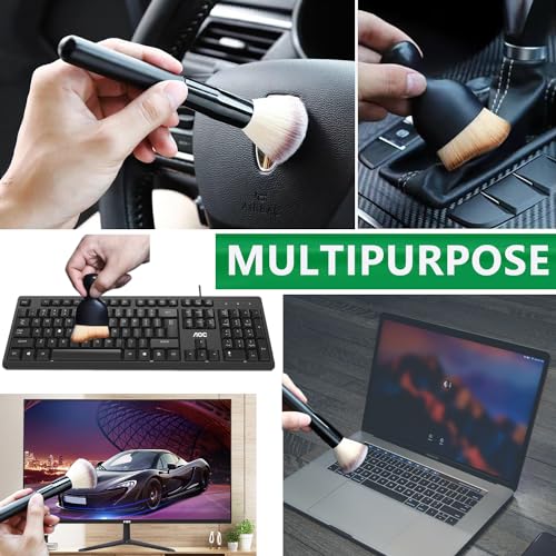 3 Pack Exquisite Microfiber Duster Brushes, Feather Duster,Car Interior Cleaning Brush - Cleaning Tool Efficient Dust Removal for Car Interior, Computers, Keyboards, Photo Frames, Digital Devices