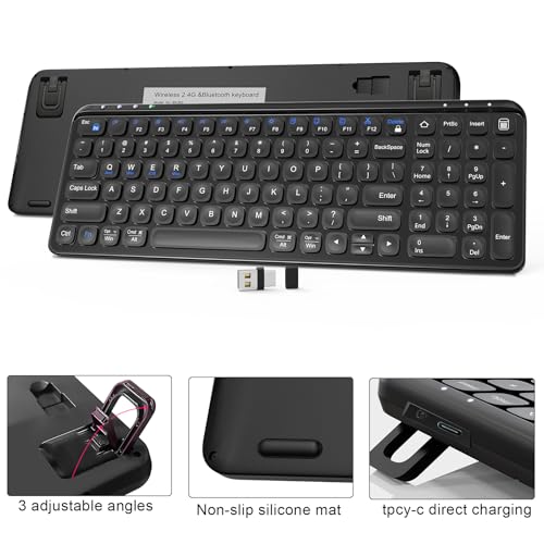 Wireless Bluetooth Keyboard, Multi-Device 99 Keys, Black - color: Black-99Key