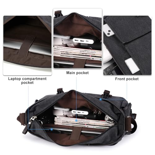 Messenger Bag Men,Waterproof Crossbody Bag,Satchel Shoulder Bag | Waterproof - color: A-black-large