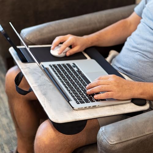 LAPGEAR Home Office Pro Lap Desk – White Marble, Fits 15.6” Laptops - color: White Marble, size: Home Office Pro W/Wrist Rest
