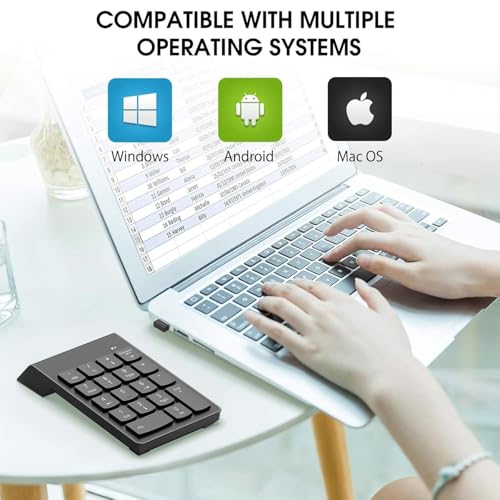 Wireless Number Pad, Numeric Keypad, Numpad Keyboard 10 Key USB Keypad for Laptops, Office Accounting Essentials Desktop Computer Accessories Compatible Chromebook Notebook EliteBook MateBook etc.