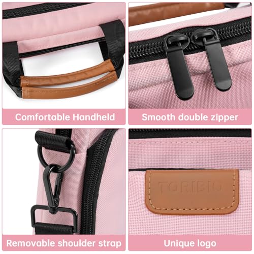 TORIBIO 15 Inch Laptop Sleeve Bag Padded Protective Travel Carrying Case | Fits New 15"/15.3" MacBook Air M5 M4 M3 M2,Dell XPS 15 Plus,15 Inch Surface Laptop 7/6/5/4/3,Galaxy Tab S9 Utra 14.6" - color: Pink, size: 15 Inch