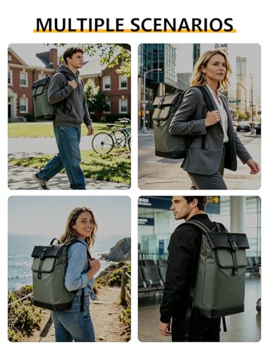Lightweight Laptop Backpack 17Inch for Women & Men Professional Business Computer Bag with Back Cushioning Carry on Waterproof Travel Computer Backpack Resistant Travel Work Citywalk Green - color: Green
