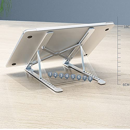 Laptop Stand Portable Heights Adjustable Aluminum Alloy Desktop Ventilated Cooling Holder Folding - color: D