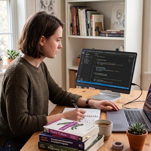 Portable Monitor 15.6" FHD 1080P USB-C Travel Monitor for Laptop, IPS Laptop Screen Extender with Built-in Kickstand, Mini HDMI, Low Blue Light Portable Screen for PC Mac Phone Switch - size: 15.6inch 1080p