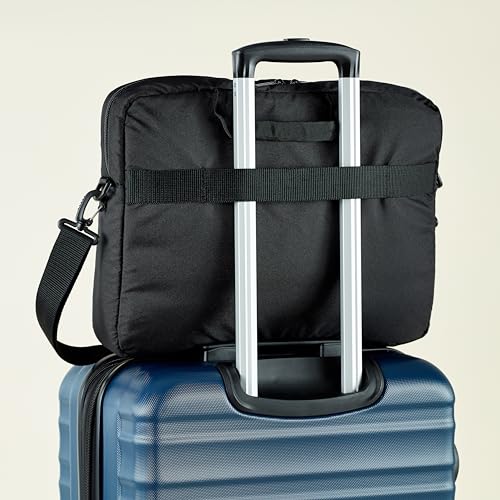 Amazon Basics Laptop Carrying Case with Shoulder Strap, 17.3 in, Black, Travel Business Briefcase, 10-Pack - size: 17.3 Inch, style: 10-pack