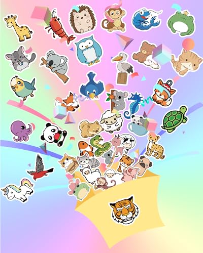 200 Pcs Animal Stickers for Kids, Cute Water Bottle Stickers, Party Favors | Vinyl Waterproof Kid Sticker Pack, Kids Classroom Prizes for Elementary Students, Goodie Bags Stuffers for Kids - style: 200 Pcs