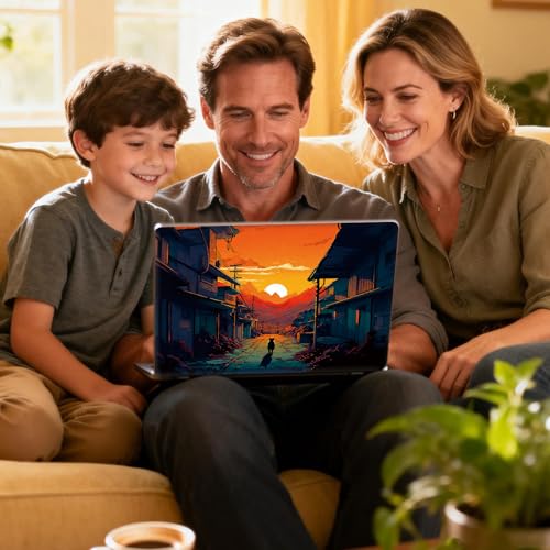 Universal Laptop Skin Sticker Decal for 11.6”12" 13" 13.3" 14" 15" 15.4" 15.6" Reusable Waterproof Scratch-Scratch Resistant Protective Vinyl Laptop Notebook Skin Stickers - Mountain Sunrise and Cat - color: Mountain Sunrise and Cat
