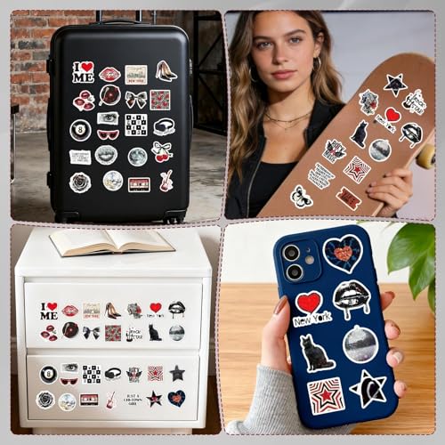 Downtown Girl Stickers for Adults - 50 Pcs Aesthetic Y2k Holographic Stickers, Waterproof Scrapbook Sticker for Women, Vinyl Decals for Laptop Water Bottle Journal Card, Party Favors - style: Downtown Girl