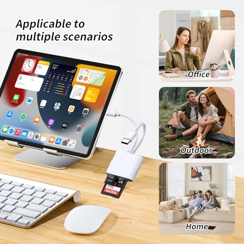 SD Card Reader for iPhone USB C, Sd Card Reader USB C Dual Interface iPhone Sd Card Adapter,Card Reader for Computer Computer/MacBook/Android/Usbc Laptop Sd/Tf/Sim sd Card Reader for Android - size: 2IN2 SD Card Reader